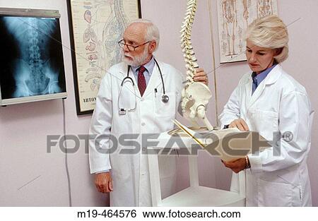 two doctors examine a spinal xray View Large Photo Image Stock Photograph - two doctors examine a spinal xray. Fotosearch