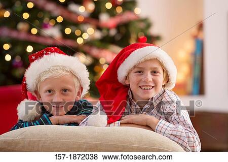 Two eight year old friends at Christmas time View Large Photo Image Stock Photo - Two eight year old friends at Christmas time. Fotosearch