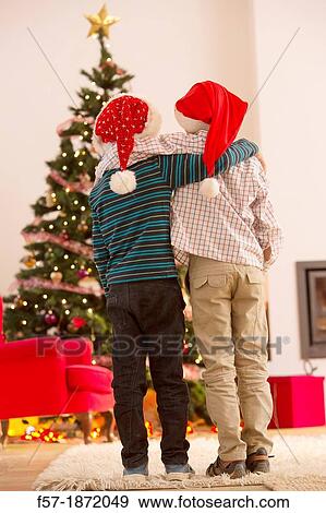 Two eight year old friends at Christmas time View Large Photo Image Stock Photo - Two eight year old friends at Christmas time. Fotosearch