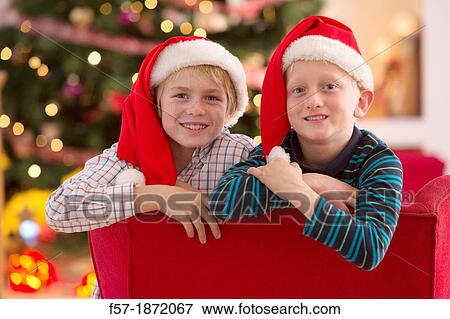 Two eight year old friends at Christmas time View Large Photo Image Stock Photo - Two eight year old friends at Christmas time. Fotosearch