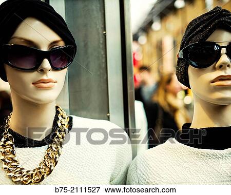 Two female bust mannequins in a market of London, England, UK, Europe. View Large Photo Image Stock Photo - Two female bust mannequins in a market of London, England, UK, Europe.. Fotosearch