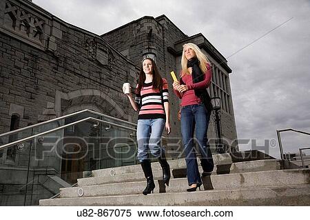 Two female college students walking Downteps, University of British Columbia, Vancouver, BC, Canada View Large Photo Image Stock Photography - Two female college students walking Downteps, University of British Columbia, Vancouver, BC, Canada. Fotosearch