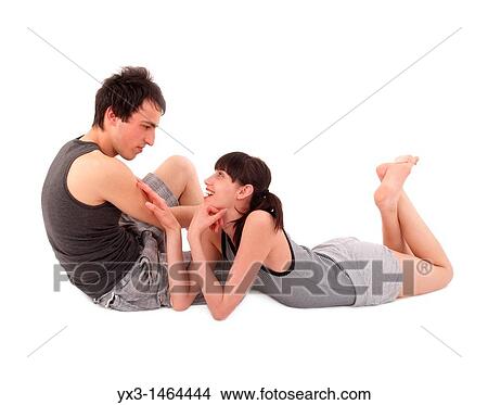 Two friends, boy and girl, isolated on white View Large Photo Image Picture - Two friends, boy and girl, isolated on white. Fotosearch
