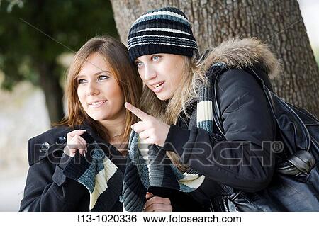 Two girlfriends View Large Photo Image Stock Photograph - Two girlfriends. Fotosearch