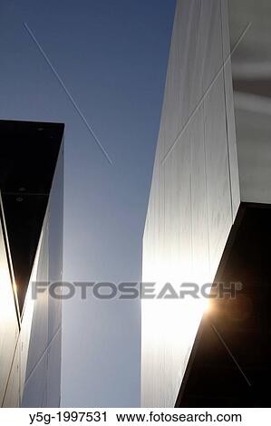 Stock Image - two graphic buildings in rome italy.. Fotosearch
