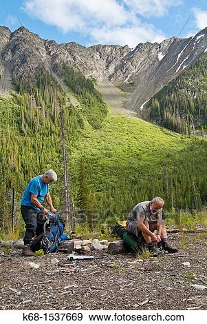 two male hikers in the Cayoosh Range of the Coast Mountains, British Columbia, Canada, near Downton Creek View Large Photo Image Stock Photo - two male hikers in the Cayoosh Range of the Coast Mountains, British Columbia, Canada, near Downton Creek. Fotosearch