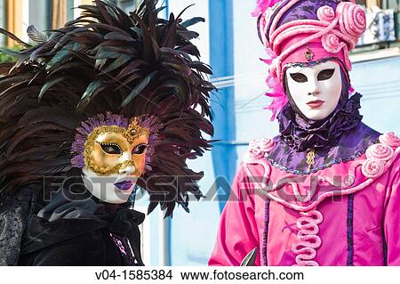 Two masked women at the carnival in Venice, Italy, Europe View Large Photo Image Picture - Two masked women at the carnival in Venice, Italy, Europe. Fotosearch