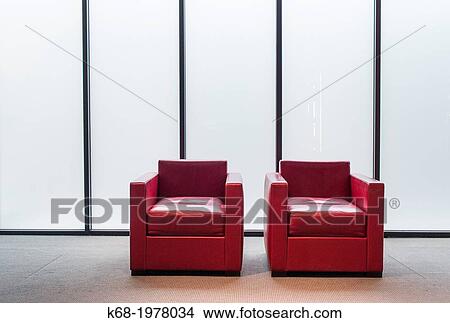 Picture - two red armchairs.. Fotosearch