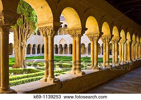 Two-storey cloister of the Abbey of Santo Domingo de Silos, Burgos province, Castilla-Leon, Spain View Large Photo Image Stock Image - Two-storey cloister of the Abbey of Santo Domingo de Silos, Burgos province, Castilla-Leon, Spain. Fotosearch