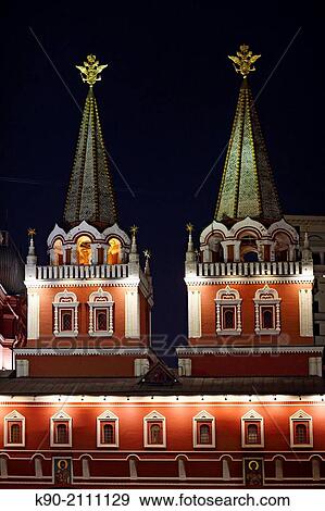 Two towers of the State History Museum, Moscow, Russia, Europe. View Large Photo Image Stock Photo - Two towers of the State History Museum, Moscow, Russia, Europe.. Fotosearch