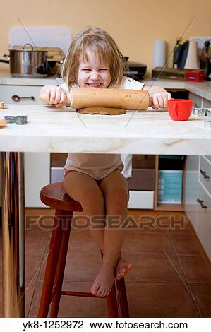 Two Years Old Girl Rolling Pastry View Large Photo Image Stock Image - Two Years Old Girl Rolling Pastry. Fotosearch