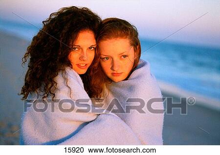 Stock Image - Two young girls. Fotosearch