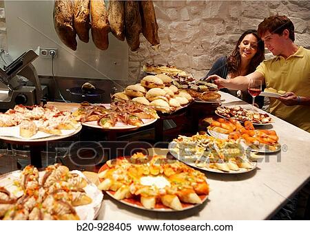 Txondorra,? tapas? bar,? pintxos?, old town, San Sebastian, Guipuzcoa, Basque Country, Spain View Large Photo Image Stock Photography - Txondorra,? tapas? bar,? pintxos?, old town, San Sebastian, Guipuzcoa, Basque Country, Spain. Fotosearch