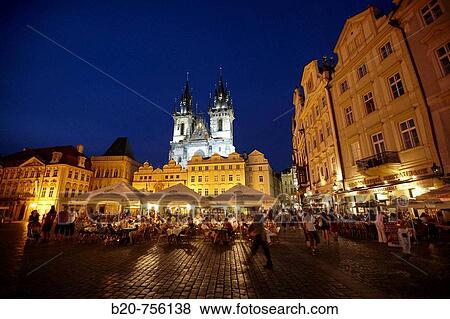 Tyn church in Staromestske Namesti (Old Town Square), Prague, Czech Republic View Large Photo Image Stock Photo - Tyn church in Staromestske Namesti (Old Town Square), Prague, Czech Republic. Fotosearch