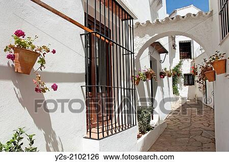 Typical alley, El Gastor, Cadiz-province, Region of Andalusia, Spain, Europe. View Large Photo Image Stock Photograph - Typical alley, El Gastor, Cadiz-province, Region of Andalusia, Spain, Europe.. Fotosearch