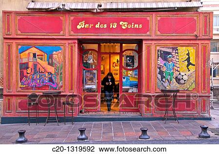 Typical ancient caf?, which served as model for the Mistral Bar in famous TV series? Plus Belle La Vie?. Le Panier quarter, oldest spot in Marseille, Bouches du Rhone, 13, France. View Large Photo Image Stock Image - Typical ancient caf?, which served as model for the Mistral Bar in famous TV series? Plus Belle La Vie?. Le Panier quarter, oldest spot in Marseille, Bouches du Rhone, 13, France.. Fotosearch
