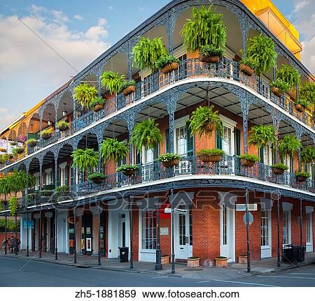 Stock Photo - Typical building in the French Quarter area of New Orleans, Louisiana. Fotosearch