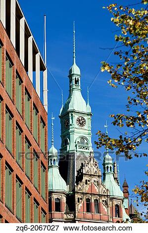 Stock Photo - Typical Buildiung in the Warehouse District of Hamburg, Germany.. Fotosearch