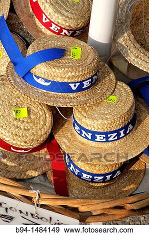 Typical hats, souvenirs, Venice, Veneto, Italy View Large Photo Image Stock Photo - Typical hats, souvenirs, Venice, Veneto, Italy. Fotosearch