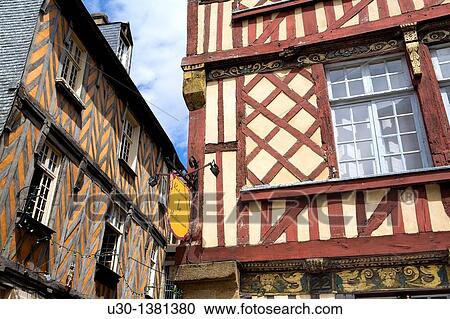 Typical houses in the old town of Rennes, capital of Brittany Region, in Ille-et-Vilaine department France View Large Photo Image Stock Image - Typical houses in the old town of Rennes, capital of Brittany Region, in Ille-et-Vilaine department France. Fotosearch