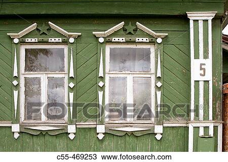 Stock Image - Typical houses, Suzdal. Golden Ring, Russia. Fotosearch