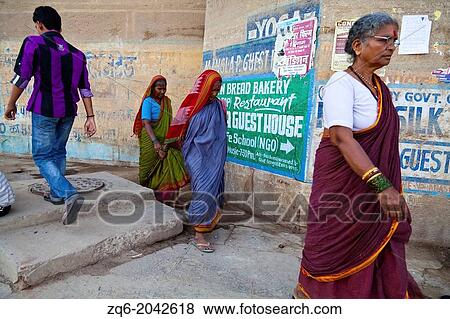 Typical Street Life at the Ghats in Varanasi, India View Large Photo Image Stock Photo - Typical Street Life at the Ghats in Varanasi, India. Fotosearch