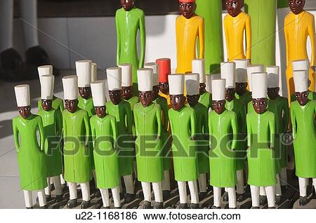 Stock Photograph - Ubud (Bali, Indonesia): African-style statuettes sold in a shop. Fotosearch