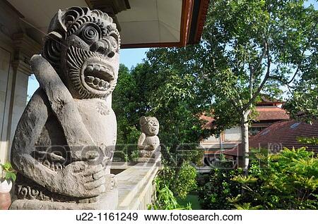 Ubud (Bali, Indonesia): statues on a balcony at the Neka Art Museum View Large Photo Image Stock Photo - Ubud (Bali, Indonesia): statues on a balcony at the Neka Art Museum. Fotosearch