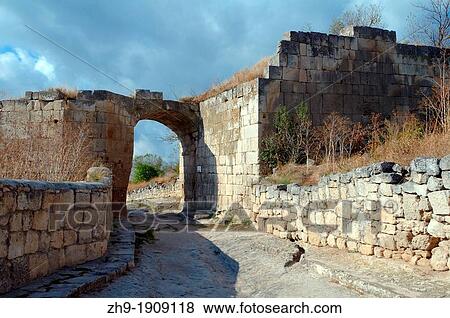 Stock Photo - ? ufut Qale, Chufut-Kale Jewish Fortress, cave city Crimea, Ukraine, Eastern Europe. Fotosearch