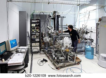 Stock Photo - UHV (ultra-high vacuum) chamber, Nanophysics laboratory, Materials Physics Center. Fotosearch