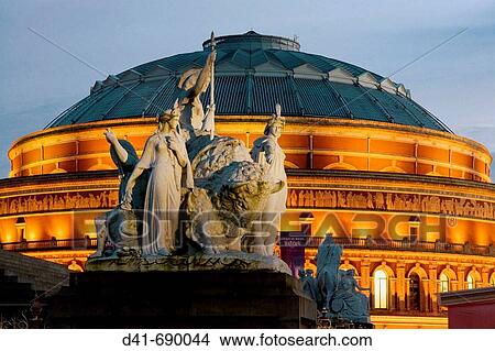 Picture - UK, England, London, Albert Hall dusk. Fotosearch