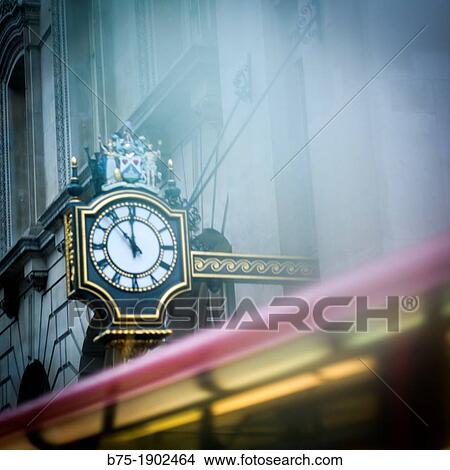 UK, England, London, Outdoor clock in Old Stock Exchange building View Large Photo Image Picture - UK, England, London, Outdoor clock in Old Stock Exchange building. Fotosearch