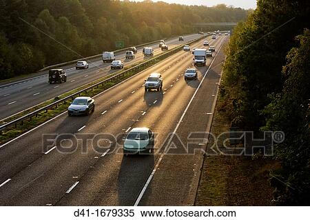 UK, England, Motorway A3 daylight View Large Photo Image Stock Photography - UK, England, Motorway A3 daylight. Fotosearch