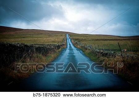 UK, England, Yorkshire, The Dales, Rural road, Strate on. View Large Photo Image Stock Image - UK, England, Yorkshire, The Dales, Rural road, Strate on.. Fotosearch