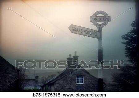 UK, North Yorkshire, Yorkshire Dales, Conistone, village, indication to Grassington View Large Photo Image Stock Photography - UK, North Yorkshire, Yorkshire Dales, Conistone, village, indication to Grassington. Fotosearch