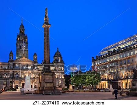 UK, Scotland, Glasgow, George Square, City Chambers,. View Large Photo Image Stock Image - UK, Scotland, Glasgow, George Square, City Chambers,.. Fotosearch