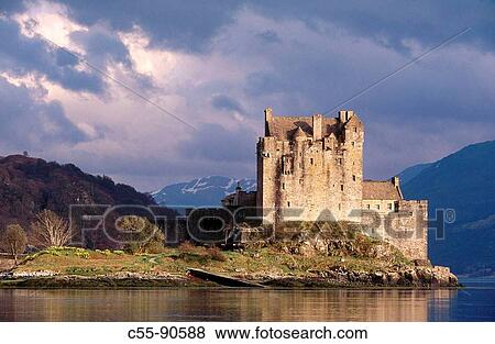 UK. Scotland. Loch Duich. Eilean donan castle. (13th - 14th century) View Large Photo Image Stock Photo - UK. Scotland. Loch Duich. Eilean donan castle. (13th - 14th century). Fotosearch