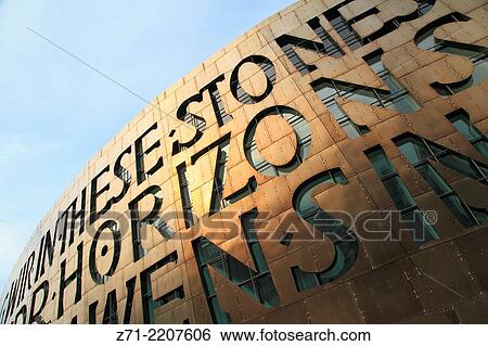 UK, Wales, Cardiff, Bay, Millennium Centre,. View Large Photo Image Stock Photograph - UK, Wales, Cardiff, Bay, Millennium Centre,.. Fotosearch