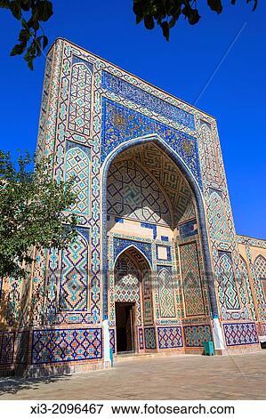 Stock Photo - Ulugh Beg Madrasah at the Memorial Complex of Al Gijduvani, Gijduvan, near Bukhara, Uzbekistan.. Fotosearch