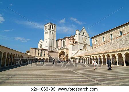 Stock Image - Umbria - Assisi - basillica of St Francis. Fotosearch
