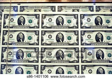 Uncut $2 Bills in sheet form, for sale at the US Bureau of Engraving and Printing gift shop, Washington, DC View Large Photo Image Stock Photograph - Uncut $2 Bills in sheet form, for sale at the US Bureau of Engraving and Printing gift shop, Washington, DC. Fotosearch