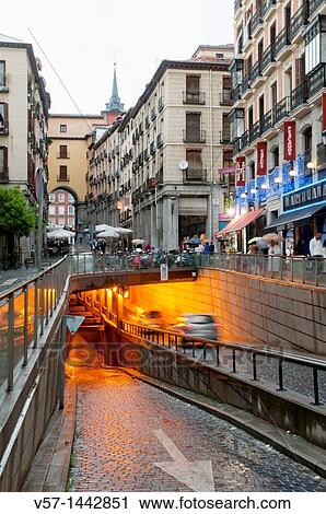 Stock Image - Underground car park, Toledo street. Madrid, Spain.. Fotosearch