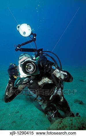 Stock Photography - Underwater photographer. Fotosearch