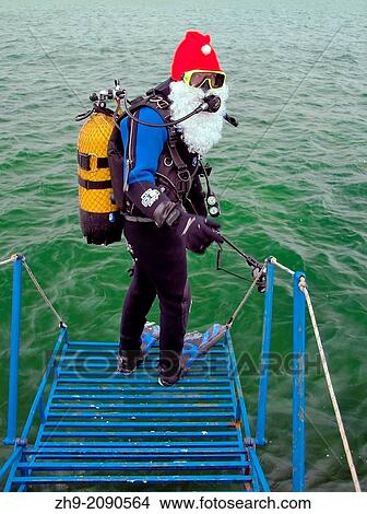 underwater Santa Claus, Odessa, Ukraine. View Large Photo Image Picture - underwater Santa Claus, Odessa, Ukraine.. Fotosearch