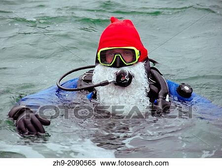 underwater Santa Claus, Odessa, Ukraine. View Large Photo Image Stock Photography - underwater Santa Claus, Odessa, Ukraine.. Fotosearch