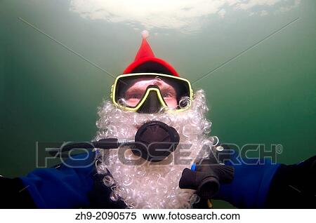underwater Santa Claus, Odessa, Ukraine. View Large Photo Image Stock Photography - underwater Santa Claus, Odessa, Ukraine.. Fotosearch