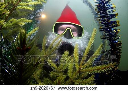 underwater Santa Klaus, Odessa, Ukraine. View Large Photo Image Stock Photo - underwater Santa Klaus, Odessa, Ukraine.. Fotosearch