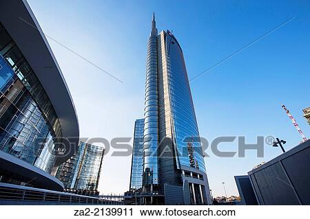 Stock Image - Unicredit Tower, Milan, Italy. Fotosearch