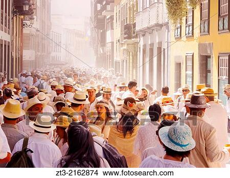 Unidentified people enjoying the Los Indianos Party during the carnival in Santa Cruz de La Palma on March 3, 2014, Canary Islands, Spain. View Large Photo Image Picture - Unidentified people enjoying the Los Indianos Party during the carnival in Santa Cruz de La Palma on March 3, 2014, Canary Islands, Spain.. Fotosearch