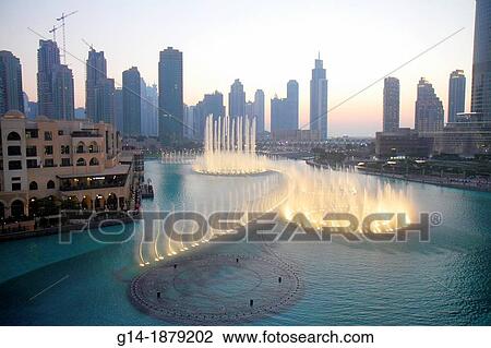 United Arab Emirates, Dubai, Downtown Dubai, Burj Dubai, Dubai Mall, Burj Khalifa Lake, The Dubai Fountain View Large Photo Image Stock Image - United Arab Emirates, Dubai, Downtown Dubai, Burj Dubai, Dubai Mall, Burj Khalifa Lake, The Dubai Fountain. Fotosearch